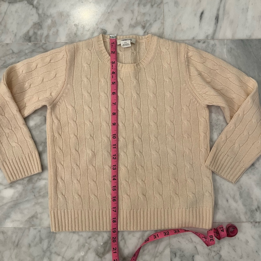 Ivory/cream Crewcuts cashmere cable knit sweater size 6/7